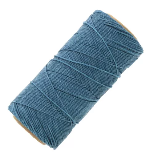 Bobina di filo cerato Linhasita per micro macramè 0,5 mm - blu Capri (226) x335m