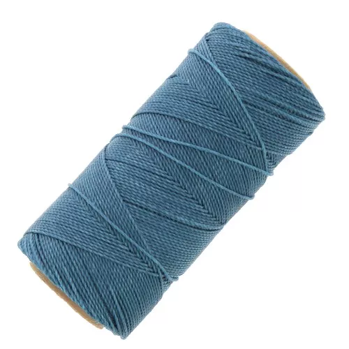 Bobina di filo cerato Linhasita per micro macramè 0,75 mm - blu Capri (226) x228m