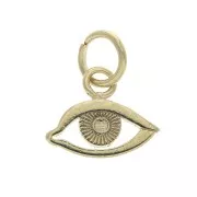 Ciondolo occhio traforato con anellino aperto - 8x10 mm - Placcato oro  3 microns