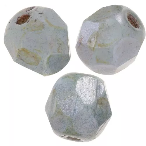 Sfaccettate mm. 6 Verde/Grigio marmorizzato x25