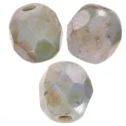 Sfaccettate mm. 4 Chalk White Blue Luster x50