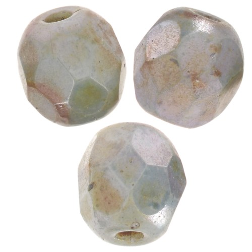 Sfaccettate mm. 4 Chalk White Blue Luster x50