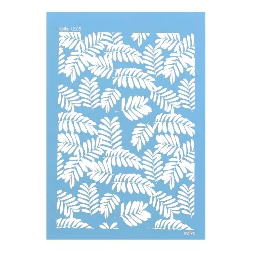 Silk Screen Moiko per pasta polimerica 74x105 mm - Foglie d'Acacia 12.05