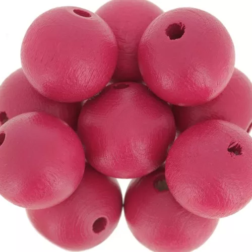 Tonde in legno mm. 15 Fucsia x 5