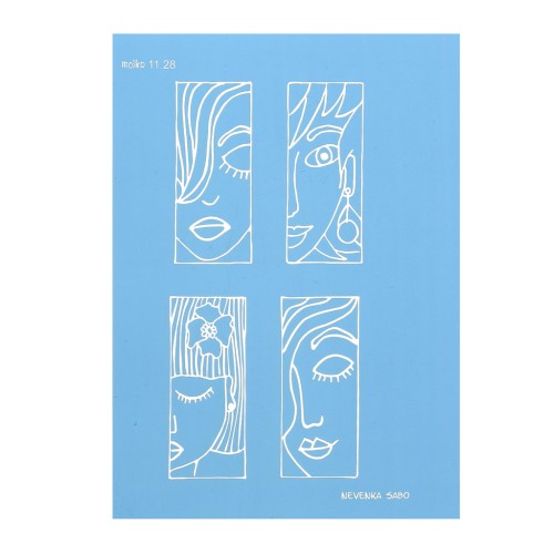 Silk Screen Moiko per pasta polimerica 74x105 mm Volti 1 Nevenka Sabo 11.2