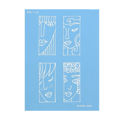 Silk Screen Moiko per pasta polimerica 74x105 mm Volti 2 Nevenka Sabo 11.2