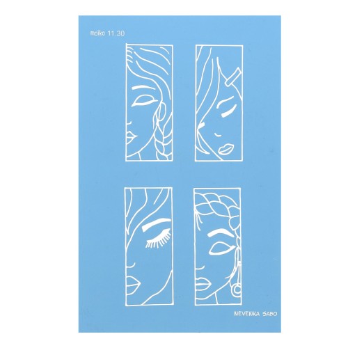 Silk Screen Moiko per pasta polimerica 74x105 mm Volti 3 Nevenka Sabo 11.3
