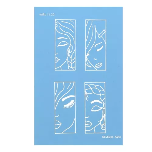 Silk Screen Moiko per pasta polimerica 74x105 mm Volti 3 Nevenka Sabo 11.3