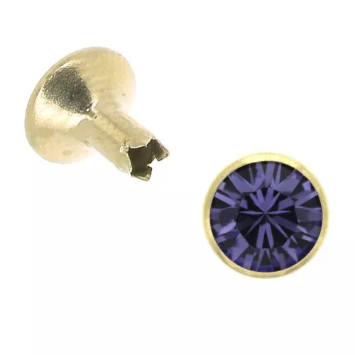 Rivetto PureCrystal 53001 7 mm Tanzanite/Dorato x1