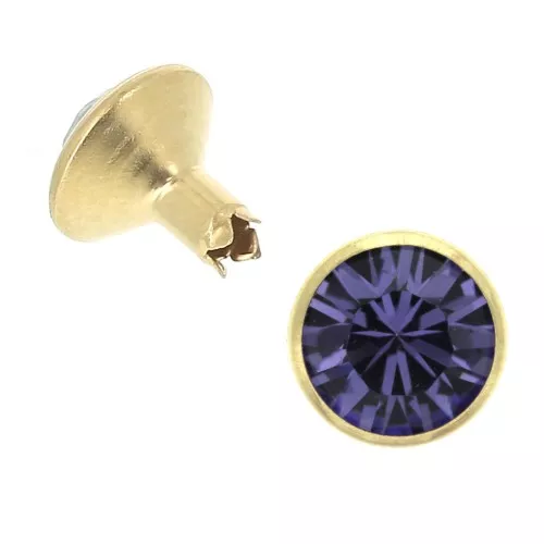 Rivetto PureCrystal 53005 8 mm Tanzanite/Dorato x1
