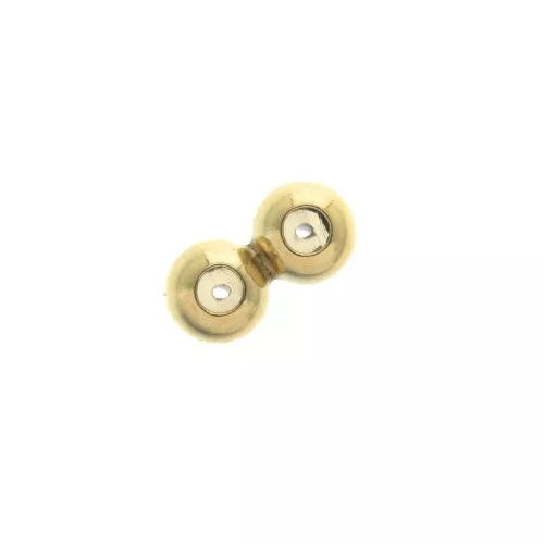 Doppio connettore stopper 8 mm con 2 fori 0.6 mm Gold Filled x1