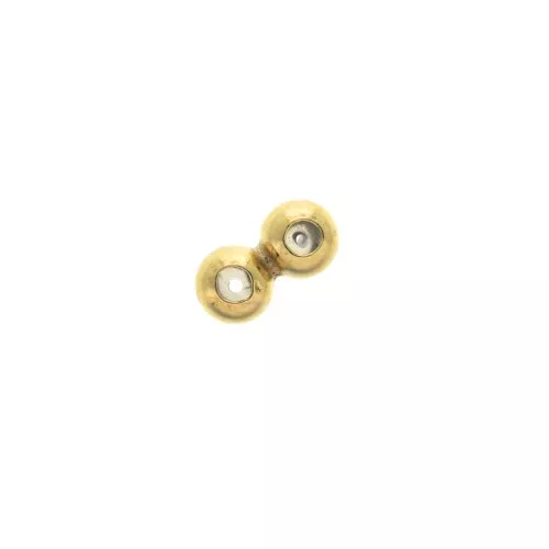 Doppio connettore stopper bead 6 mm con 2 fori di 0.6 mm Gold Filled x1
