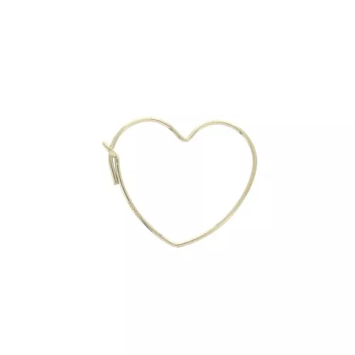 Créoles coeur à décorer 18x20 mm en Gold filled x2