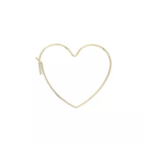 Orecchini cuore a decorare 23x25 mm in Gold filled 14 carati  x2