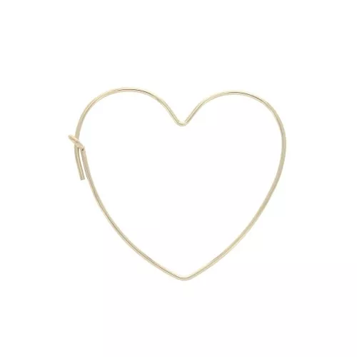 Créoles coeur à décorer 27x30 mm en Gold filled x2