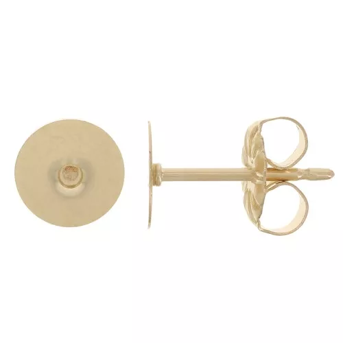 Orecchini a disco da 6 mm per cabochon - Gold filled (oro laminato) x2