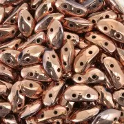 Perline in vetro MobyDuo 2 fori  3x8 mm Crystal Capri Gold Full x50