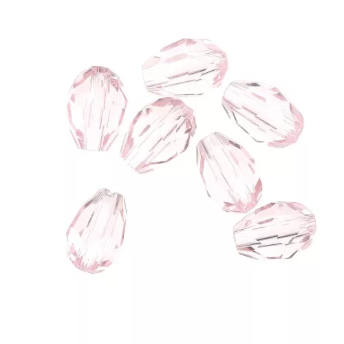 Perline a goccia in vetro sfaccettato 6x8 mm - Rosalina x20
