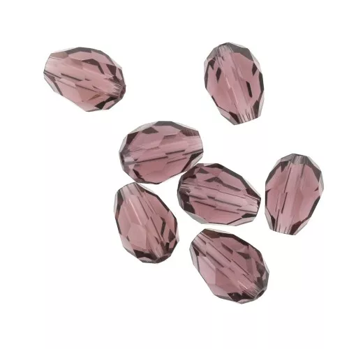 Perline a goccia in vetro sfaccettato 6x8 mm - Amethyst x20