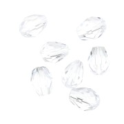 Perla a forma di pera in vetro sfaccettato 6x7,5 mm - Crystal x20