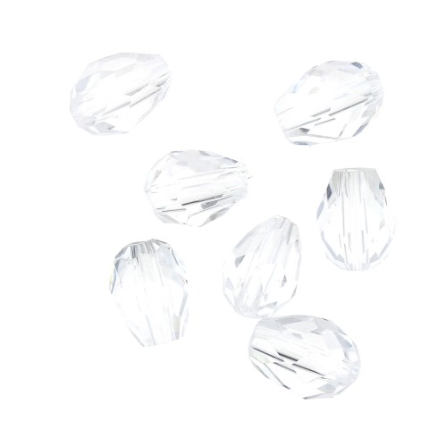 Perla a forma di pera in vetro sfaccettato 6x7,5 mm - Crystal x20