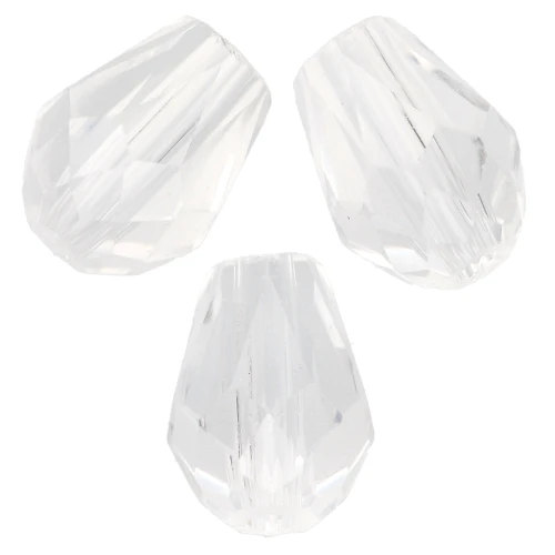 Perla a forma di pera in vetro sfaccettato 6x7,5 mm - Crystal x20