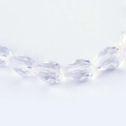 Perla a forma di pera in vetro sfaccettato 6x7,5 mm - Crystal x20