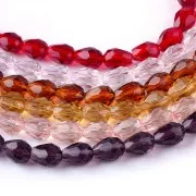 Perla a forma di pera in vetro sfaccettato 6x7,5 mm - Crystal x20