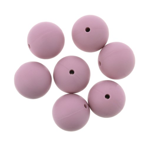 Perle in silicone 15 mm per porta-ciuccio - Rosa antico x7