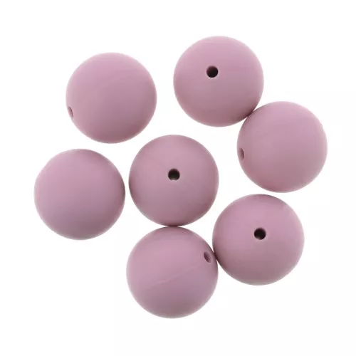 Perle in silicone 15 mm per porta-ciuccio - Rosa antico x7