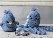 Perle in silicone 15 mm per porta-ciuccio - Mix blu / Bianco x7