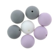 Perle in silicone 15 mm per porta-ciuccio - Lavanda / Grigio / Biancox7