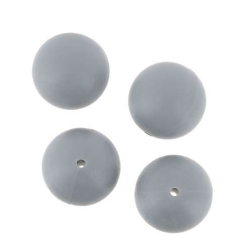 Perle in silicone 18 mm per porta-ciuccio - Grigio x4