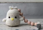 Perle in silicone 18 mm per porta-ciuccio - Lavanda/bianco x4