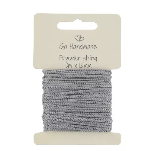 Cordone in poliestere 1.5 mm per attacco-ciuccio - Grigio x10 m
