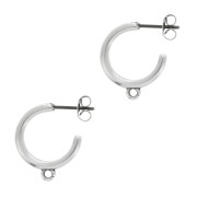 Orecchini 1 anellino da decorare in zamac 19 mm - placcatura argento fino anticato x2|raw }}