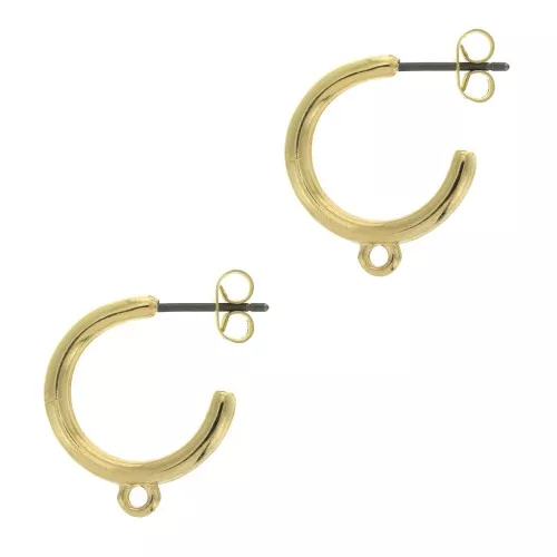Orecchini 1 anellino da decorare in zamac 19 mm - Doré x2