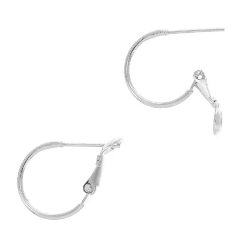 Orecchini in ottone da decorare 16x1.3 mm - placcatura argento fino anticato x2