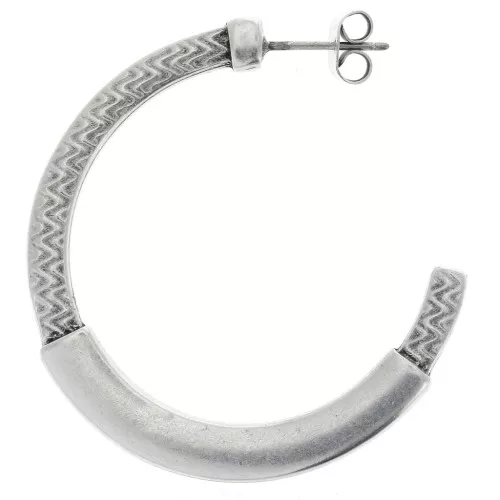 Orecchini in zamac da decorare - etnico 39 mm - placcatura argento fino anticato x2