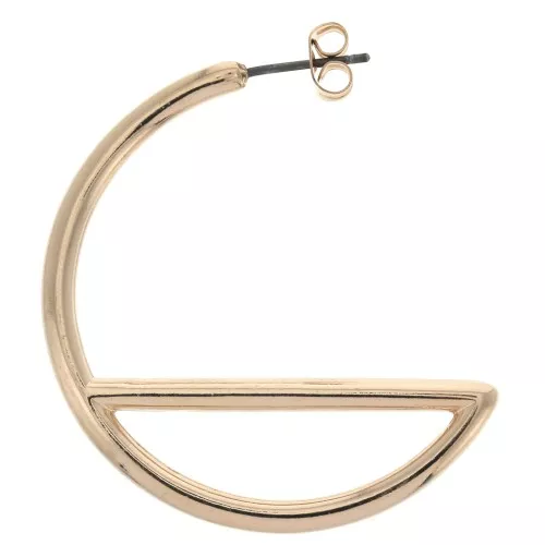 Orecchini forma geometrica in zamac da decorare 40 mm - Oro rosa x2