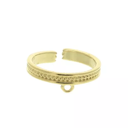 Anello regolabile 1 anellino - etnico - Dorato con oro finox1