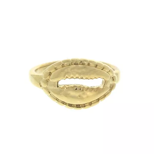 Anello regolabile con conchiglia - Dorato con oro finox1