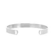 Bracciale rigido in ottone 2 fori 6x150 mm - placcatura argento fino anticato x1