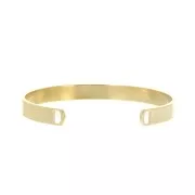 Bracelet jonc en laiton 2 trou 6x150 mm - Dorato con oro fino x1