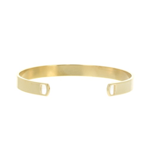 Bracelet jonc en laiton 2 trou 6x150 mm - Dorato con oro fino x1