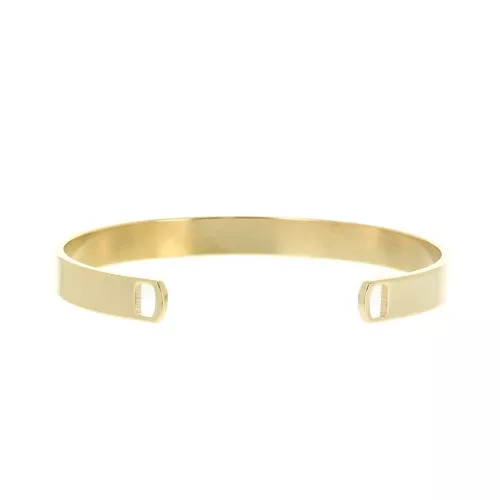 Bracelet jonc en laiton 2 trou 6x150 mm - Dorato con oro fino x1
