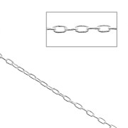 Catena sottile maglia forzatina ovale allungata 1 mm argentata x1m|raw }}