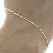 Catena sottile maglia forzatina ovale allungata 1 mm argentata x1m