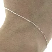 Catena sottile maglia forzatina ovale allungata 1 mm argentata x1m