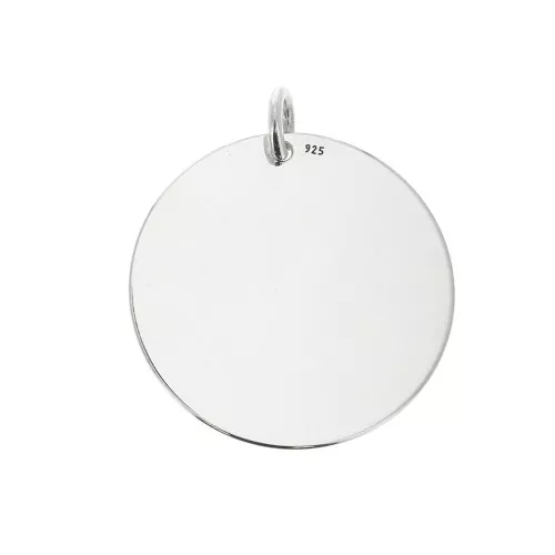 Medaglia da incidere con anellino aperto - 22 mm Argento 925 x1
